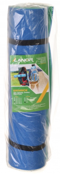 Килимок для йоги та фітнесу Lanor 1800х600х8 мм Оптима Люкс синьо-зелений