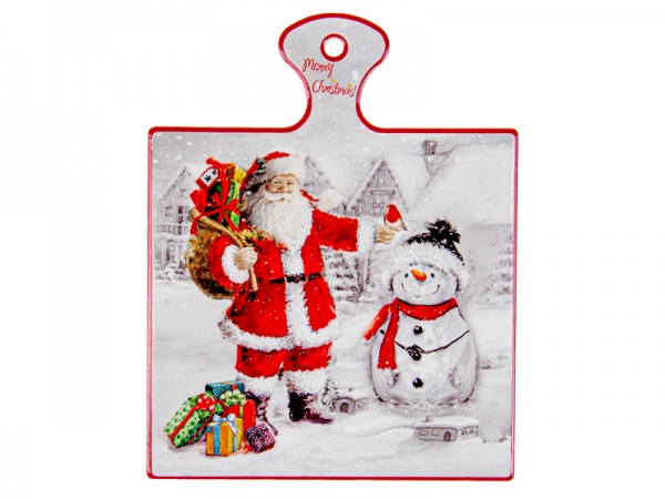 Дошка сервірувальна Новий рік. Дід Мороз зі сніговиком 858-0005 Lefard 