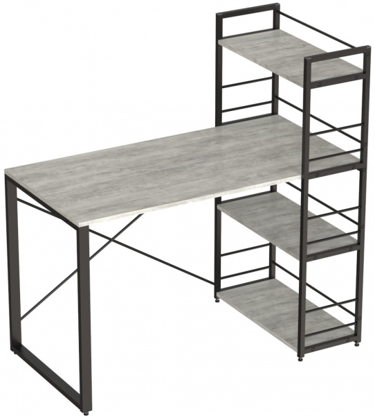 Стол письменный Коннект с этажеркой 1200x600x16 мм урбан лайт/черный 