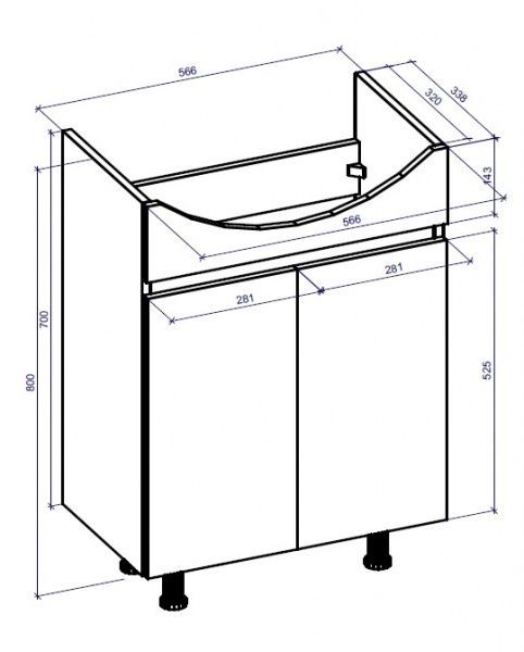 Тумба підлогова Грейд Агата 60 червона під умивальник Cersania 60