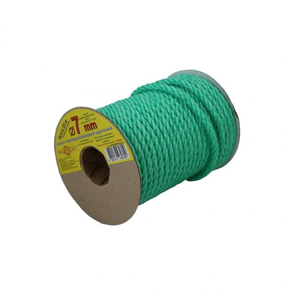 Канат Радосвіт полипропиленовый 7 мм 25 м зеленый