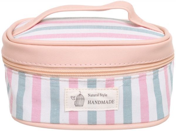 Косметичка Полоска розовый с зеленым 