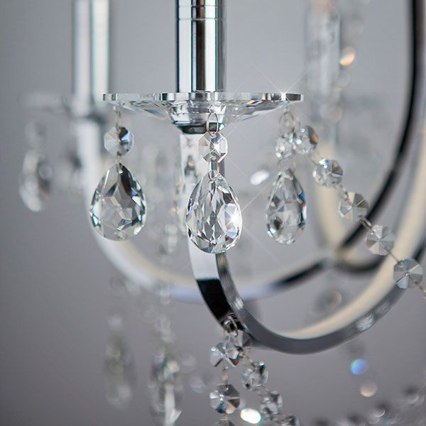 Люстра підвісна Strotskis Tefia пульт ДК LED 27 Вт 6x60 Вт E14 хром 423/6 