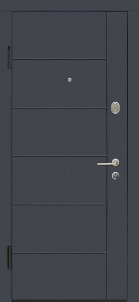 Дверь входная TM Riccardi Стандарт G графит матовый / дуб белый 2050х860 мм левая
