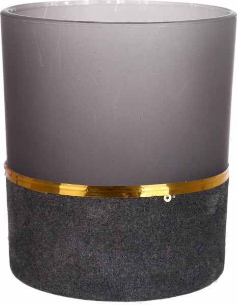 Свічник-стакан з золотим декором 9х9х10 см ABT612180