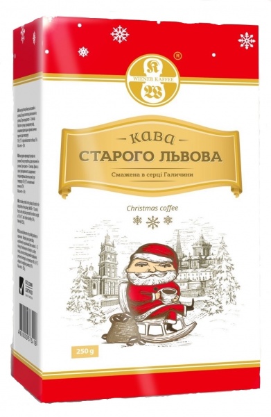 Кофе молотый Віденська кава Кофе Старого Львова Рождественский 250 г