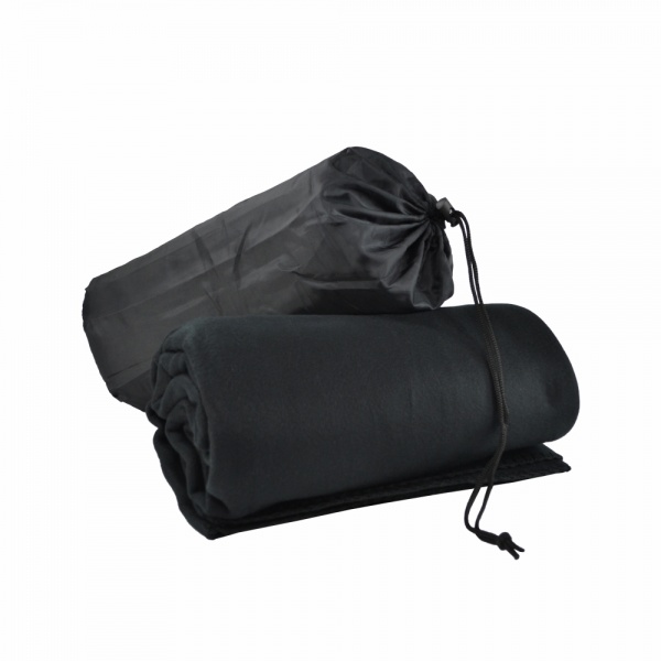 Плед флісовий у чохлі Warm 150x180 см чорний Bergamo 