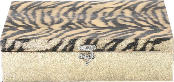 Сундучок Тигр 26,5х18,5х7 см с золотом