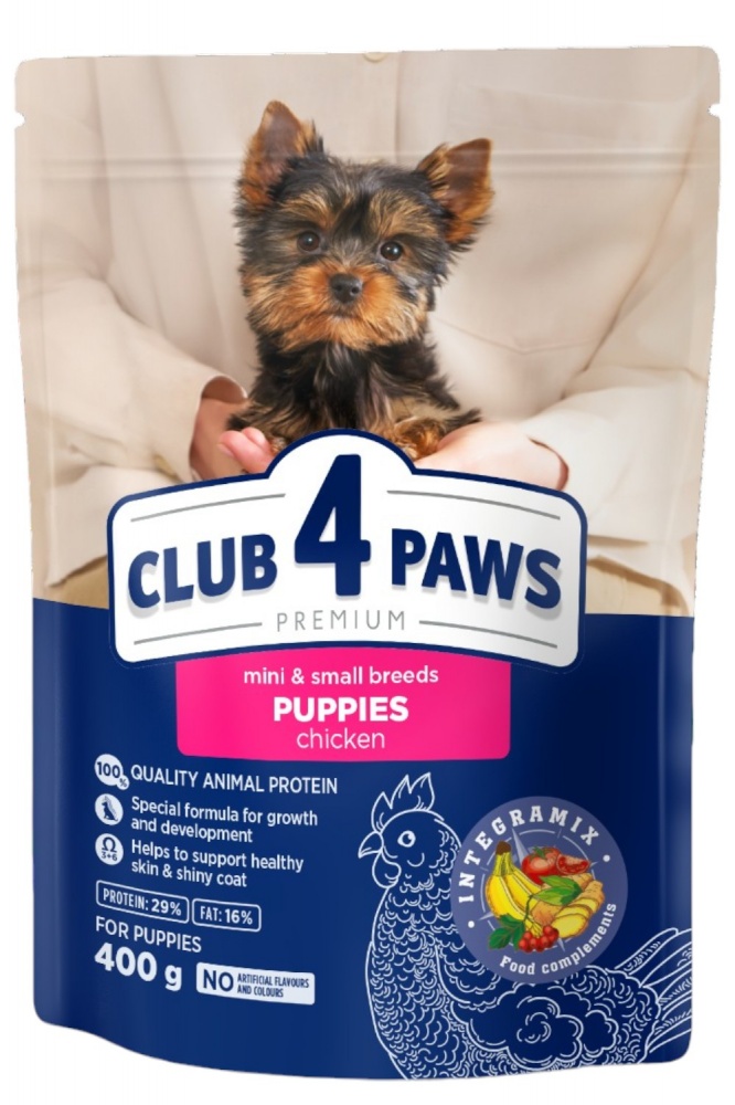 Корм сухий Club 4 Paws з куркою для цуценят малих порід 400 г