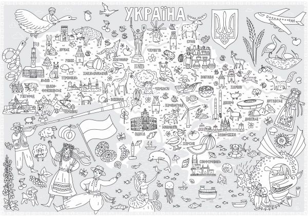 Книга «розмальовка Мапа України» 482-016-033-042-9