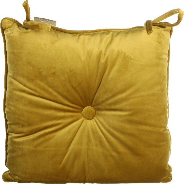 Подушка на стул Велюр 40x40 см горчичный La Nuit 