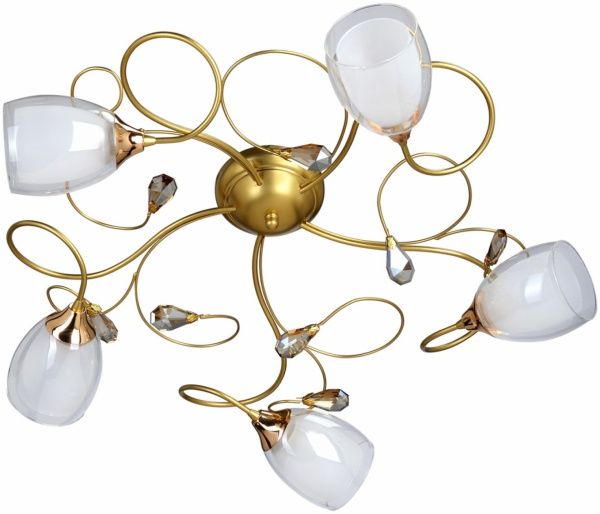 Люстра потолочная Vitaluce 5xE14 золотой V3673/5PL 