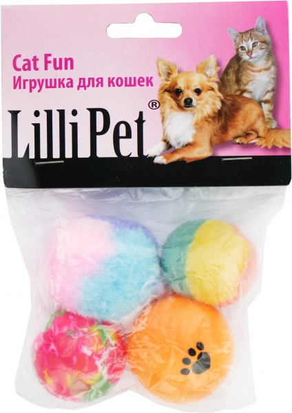Игрушка для котов Lilli Pet Мяч цветной 4 шт. 20-7002
