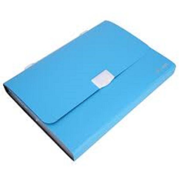 Папка-портфель 38125 7 відділень А4 Неон синій Deli