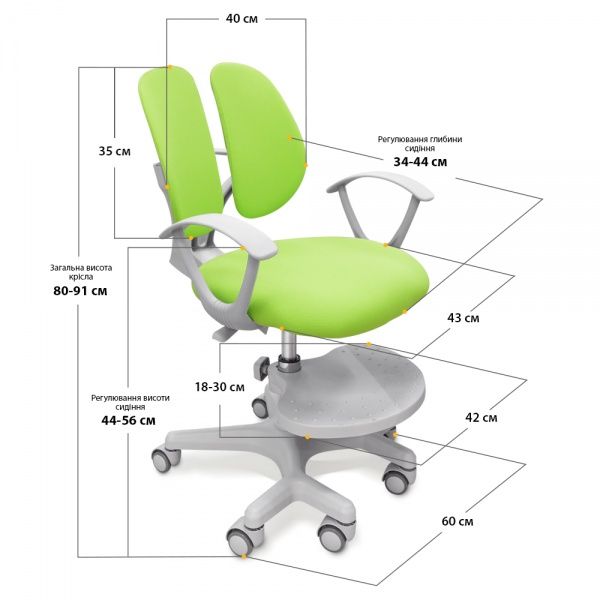 Крісло дитяче Evo-kids Mio-2 KZ (Y-408 KZ) зелений 