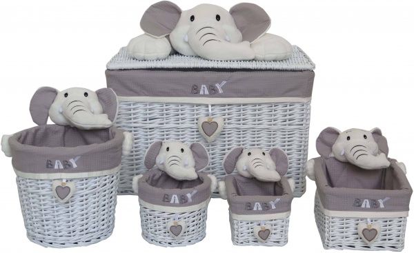 Корзинка плетеная Tony Bridge Basket с текстилем детская 60х40х40 см JMN20-1TK-1 