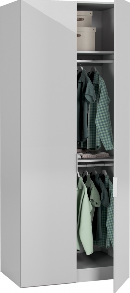 Шкаф для одежды Грейд Стефани-2 агат серый глянец 
