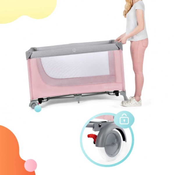 Манеж-ліжко Kinderkraft Leody Pink з пеленатором KCLEOD00PNK00AC