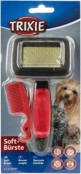 Пуходерка TRIXIE с расческой мягкая 7х13 см 23461