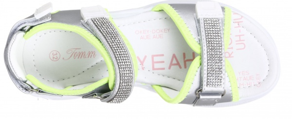 Босоножки для девочек ТОМ.М р.29 серебряный 9946M 