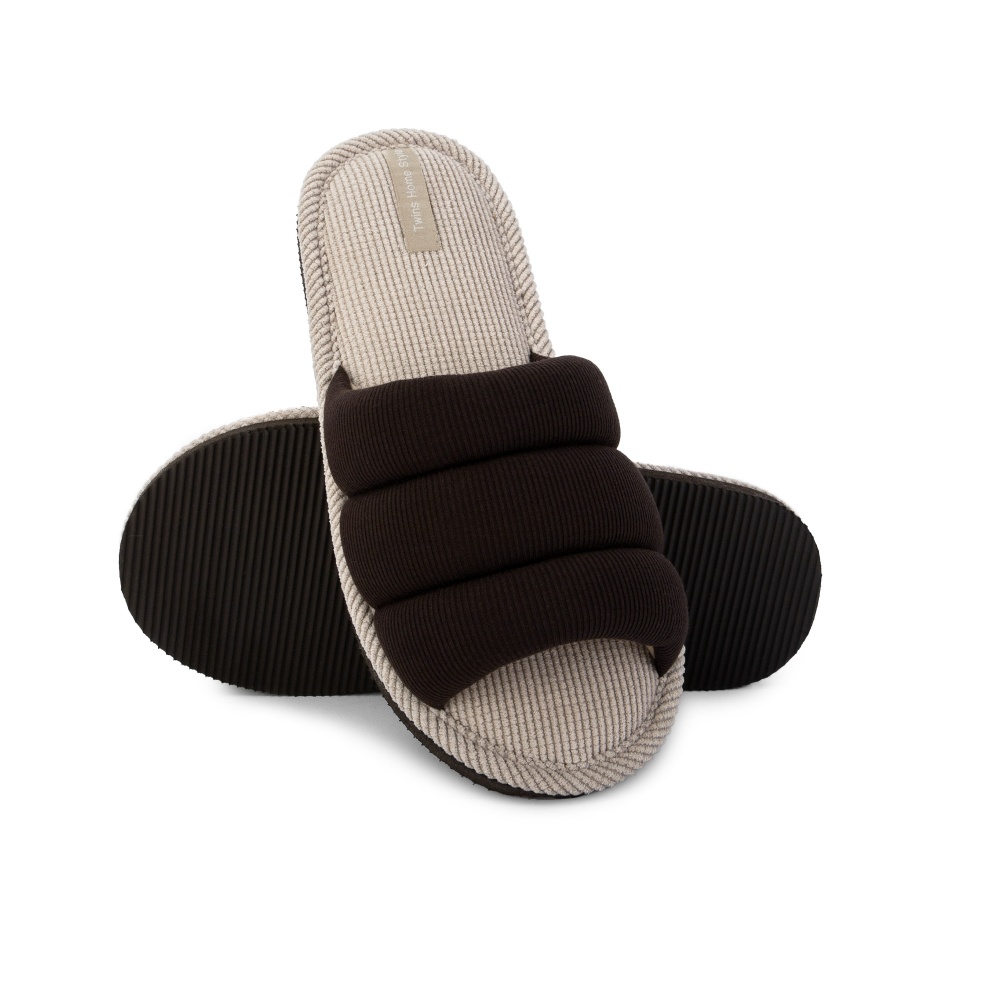 Тапки домашние Twins HS-VL трикотажные з прошивкой 14293 р.38/39 коричневый