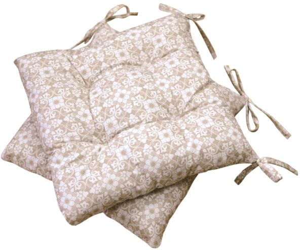 Подушка на стул Узор на бежевом 40х40 см Прованс