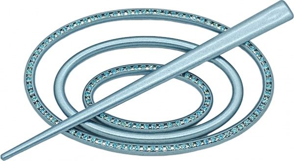 Заколка Овал 3 Элит 60х100 мм синий В0032-10 MISLT