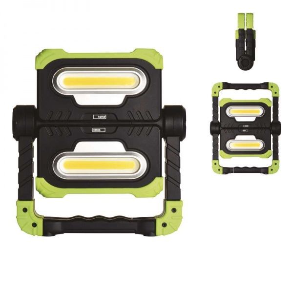 Фонарь прожекторный Emos LED 20W 2000Lm Li-Ion P4536 черно-зеленый 