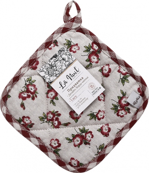 Прихватка Lucy Бордо квітка 20x20 см бордовий La Nuit 