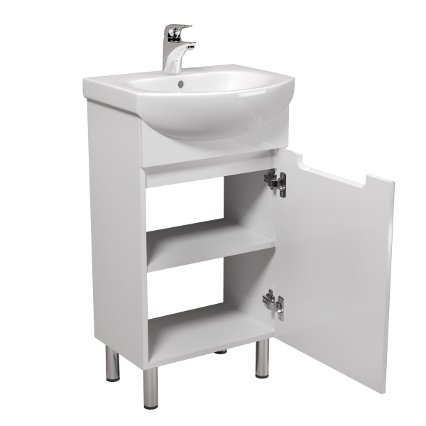 Тумба напольная Мойдодыр Tetris White 50 с умывальником Runa 50