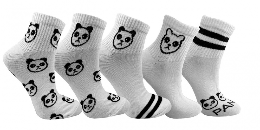 Набор носков женских Premier Socks Панда р.23-25 белый 5 шт.