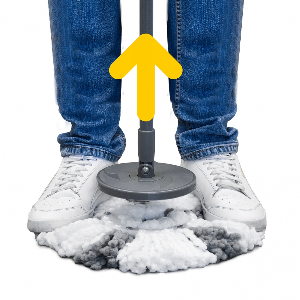 Комплект швабра і відро з механічним віджимом для підлоги Apex Espresso Spin Mop сірий