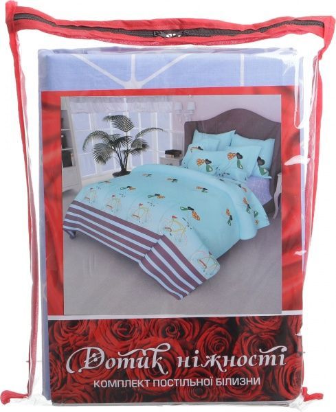 Комплект постельного белья Україна «Велик» зеленый серый 