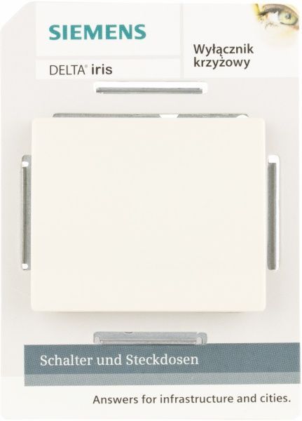 Выключатель перекрестный одноклавишный Siemens Iris без подсветки 16 А 250В IP20 кремовый 18507 A