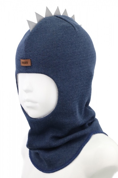 Шапочка детская для мальчика Beezy Дино р.50-52 синий меланж 1715 