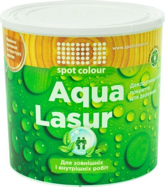 Лазур Spot Colour Aqua Lasur біле дерево шовковистий мат 0,75 л