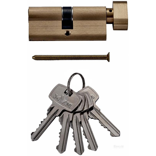 Циліндр MVM Р6Е 30x30 ключ-вороток 60 мм матова латунь