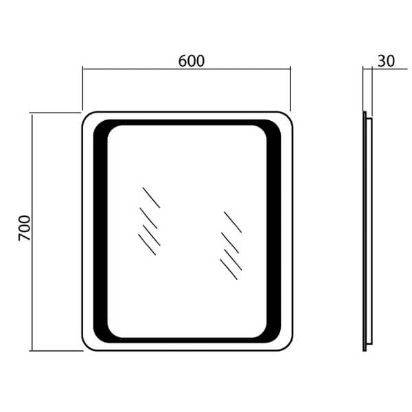 Настенное зеркало Аква Родос Омега 60x70 (АР000001226)