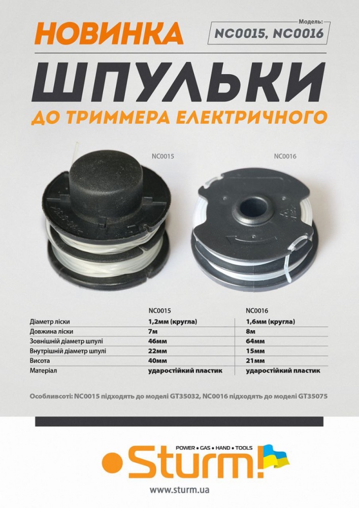 Шпулька для триммера Sturm электрического NC0016