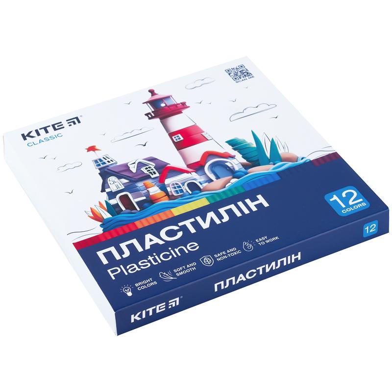 Пластилин восковый 12 цветов 240 г Classic (K-1086) KITE