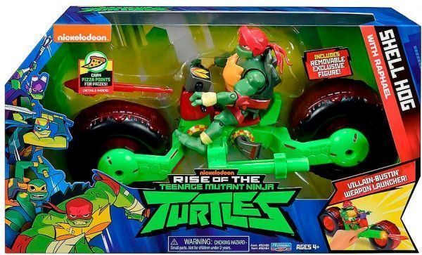 Фигурка TMNT серии «Эволюция Черепашек-Ниндзя» МОТОЦЫКЛ СТЕЛС и РАФАЕЛЬ 