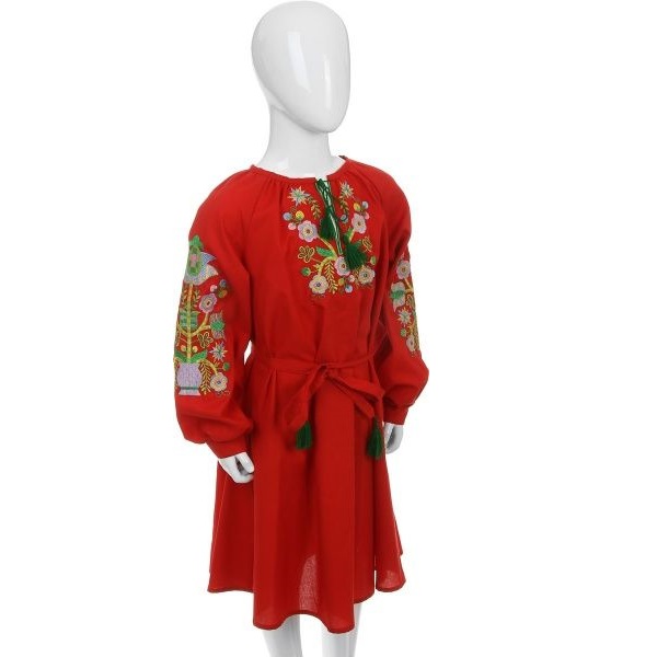 Платье Эдельвика р.140 красный 91-19/00 