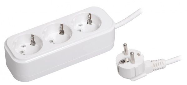 Удлинитель IEK Classic с заземлением 3 гн. белый 3 м WYP11-16-03-03-Z 