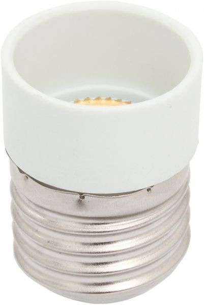 Патрон-переходник E27-E14  ЕМТ винтовой термопластик белый 22-0121