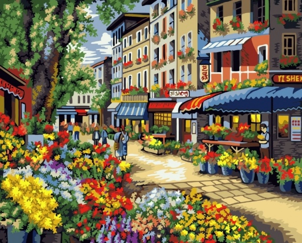 Картина за номерами Квіткова вуличка bk_1333 50х40 см BookOpt 