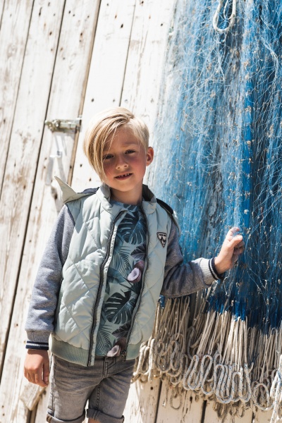 Куртка для мальчиков р.128 серый с зеленым V42825-37 