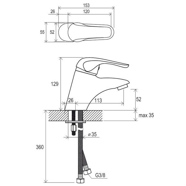 Смеситель для умывальника Ravak RS 012.00