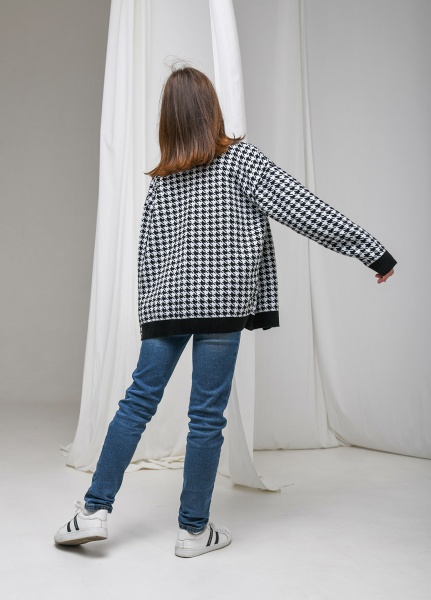 Кардиган для дівчинки ART KNIT Лапки р.152-158 чорний 