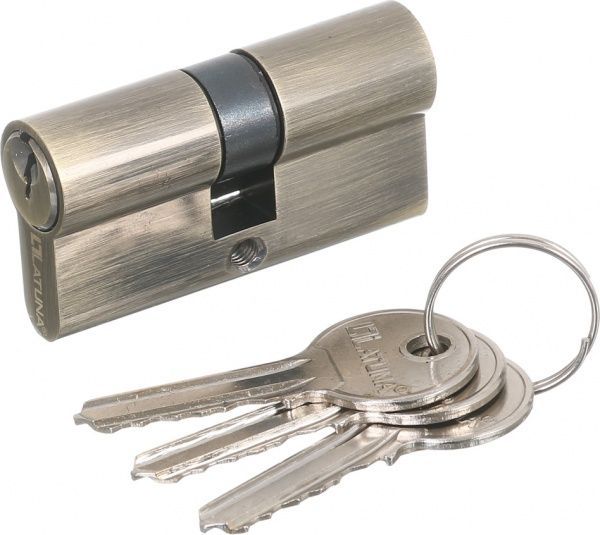 Замок врезной с ручками Kumru AB PZ 62 мм старая бронза