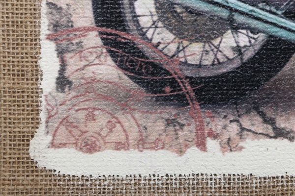 Картина на мішковині Мотоцикл 30x40 см 